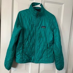 Patagonia women’s nano puff insulated jacket in ELWHA BLUE (Past Season)